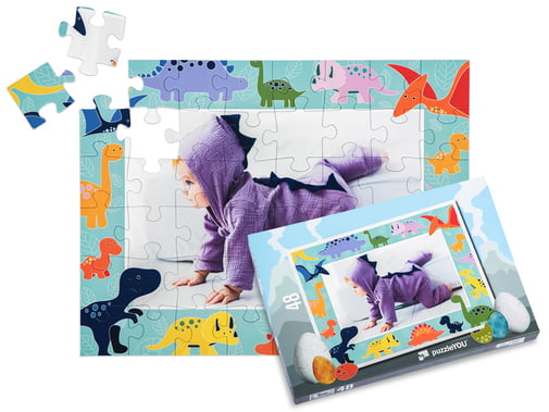 Assembled dinosaur puzzle